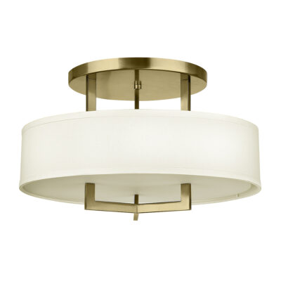 Bellport Transitional Semi-Flush Ceiling Light Brushed Brass
