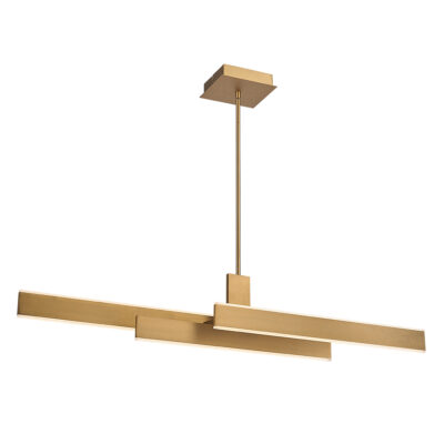 Bellwater Contemporary Linear Chandelier Brushed Gold