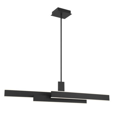 Bellwater Contemporary Linear Chandelier Matte Black