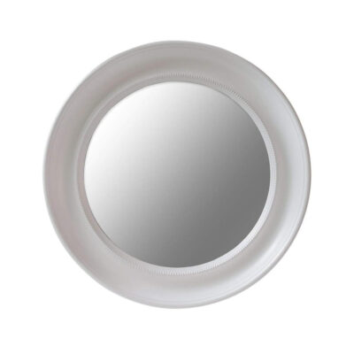 Bellwether Rose French Provincial Round Beaded Mirror White