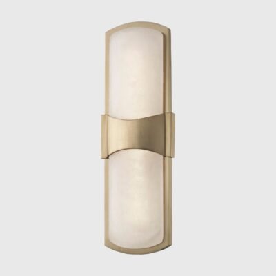 Bellworth Alabaster Wall Light Aged Brass
