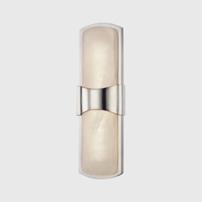 Bellworth Contemporary Alabaster Wall Light Polished Nickel