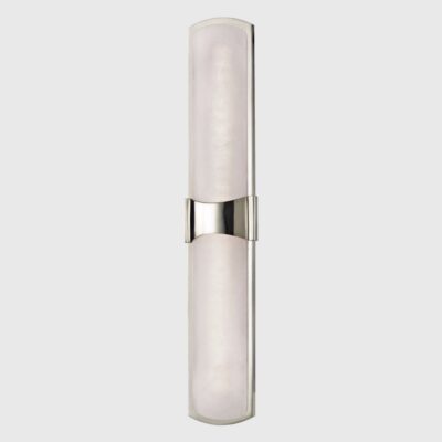 Bellworth Contemporary Alabaster Wall Light Polished Nickel