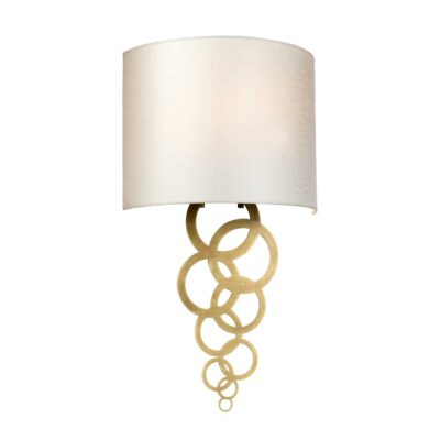 Belmont Grand Hamptons Wall Light Aged Brass with Ivory Silk Shade