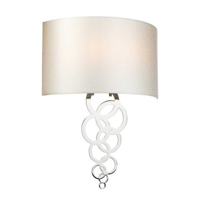 Belmont Grand Hamptons Wall Light Polished Chrome With Ivory Silk Shade