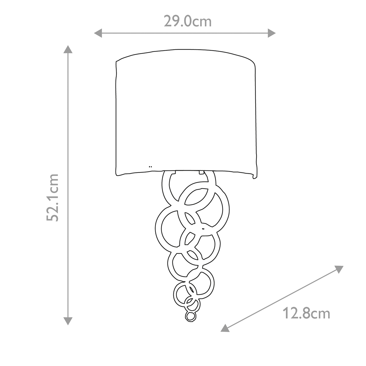 Belmont Grand Wall Light Polished Chrome With Ivory Silk Shade Belmont Grand Wall Light Polished Chrome With Ivory Silk Shade