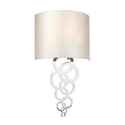 Belmont Grand Wall Light Polished Chrome With Ivory Silk Shade