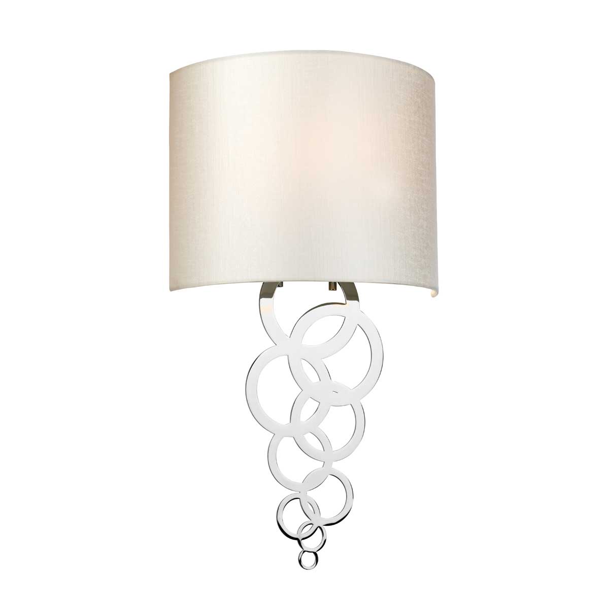 Belmont Grand Wall Light Polished Chrome With Ivory Silk Shade