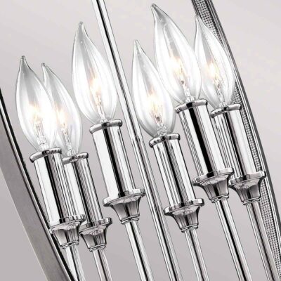 Belrose Orb Pendant Light Polished Nickel with Crystals — detail view