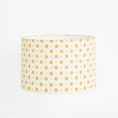 Belvedere Hamptons Drum Lamp Shade Mustard Floral Block Print