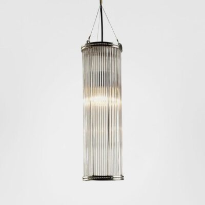 Belvoir French Provincial Glass Rod Ceiling Pendant Polished Nickel