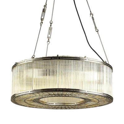 Belvoir Glass Rod Drum Pendant Nickel