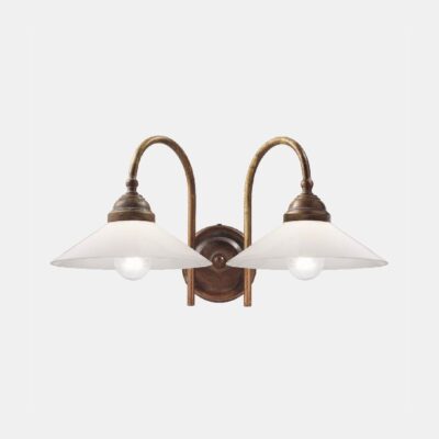 Bergamo French Provincial Double Arm Wall Light Antique Brass
