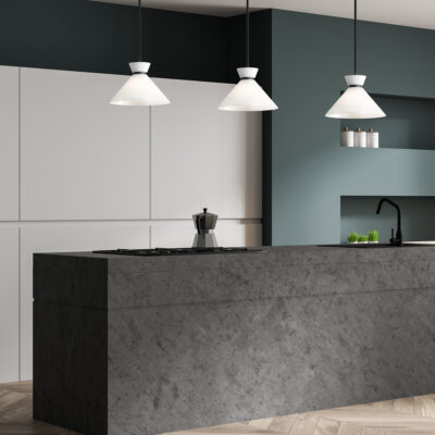 Berkeforth Contemporary Cone Pendant Matte Black — in situ view