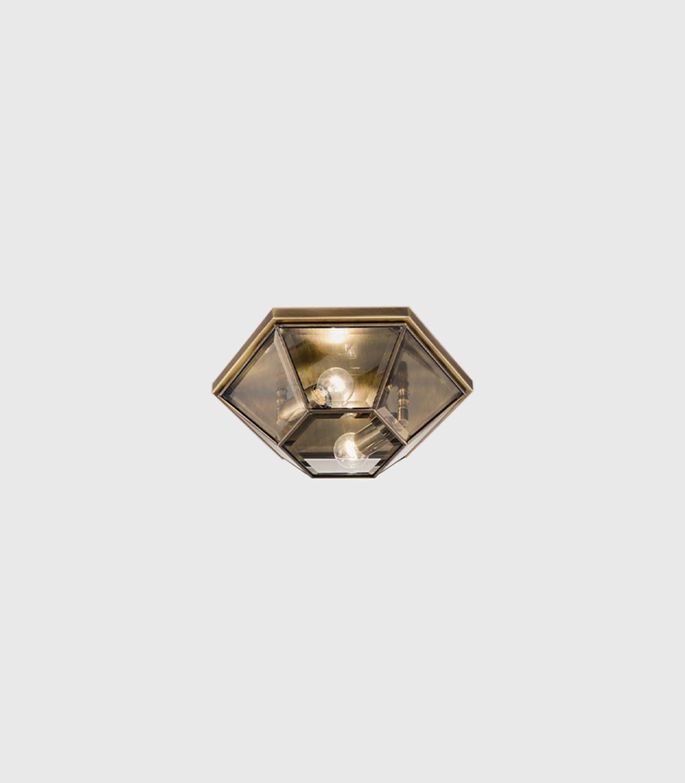 Binding Hall Classic Pentagon Ceiling Light Burnished Brass And Clear Glass Binding Hall Classic Pentagon Ceiling Light Burnished Brass And Clear Glass