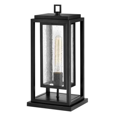 Birchgrove Reach Hamptons Outdoor Pedestal Lantern Black
