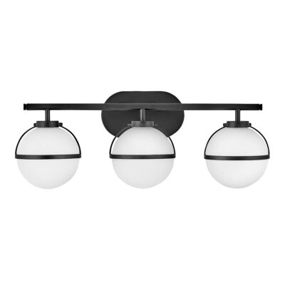 Blackmoor Steel Art Deco 3 Light Wall Light Black