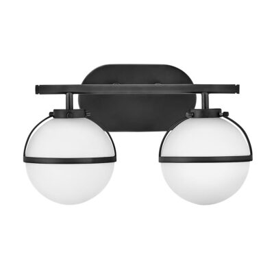 Blackmoor Steel Art Deco Double Globe Wall Light Black