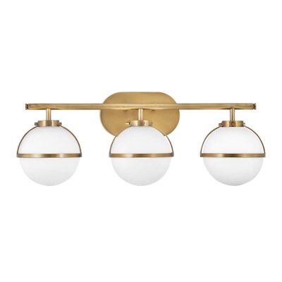 Blackmoor Steel Art Deco Three Light Wall Light Heritage Brass