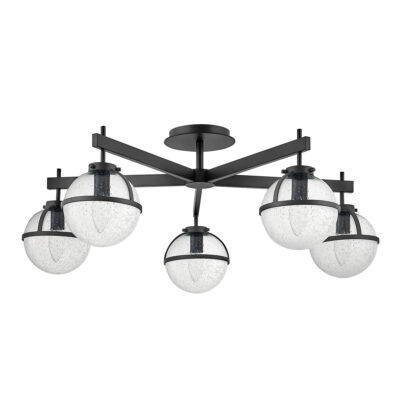 Blackmoor Steel Heritage 5 Light Ceiling Semi-Flush Black