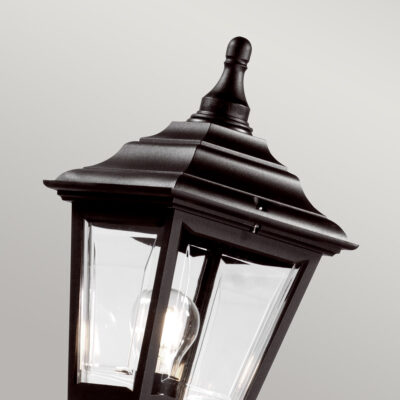 Blackthorn Pillar Traditional Outdoor Lamp Post Black — detail view
