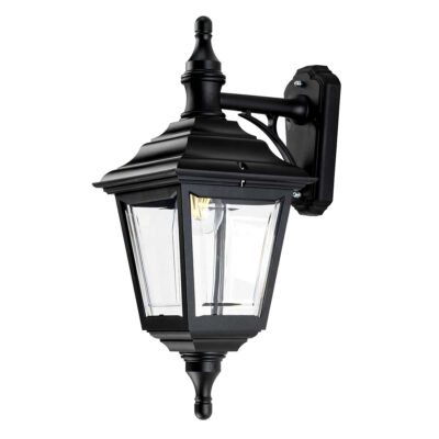 Blackthorn Pillar Traditional Outdoor Wall Lantern Black