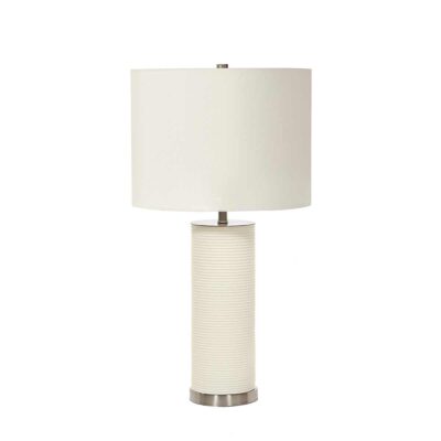 Blackwater Table Lamp White with Brushed Nickel Accents