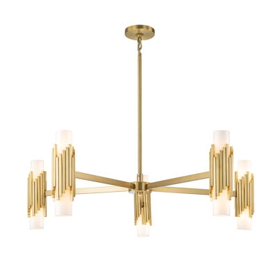 Blackwood Manor Contemporary 10 Light Chandelier Aged Brass