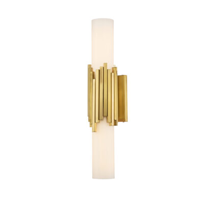 Blackwood Manor Contemporary Fluted Wall Light in Aged Brass