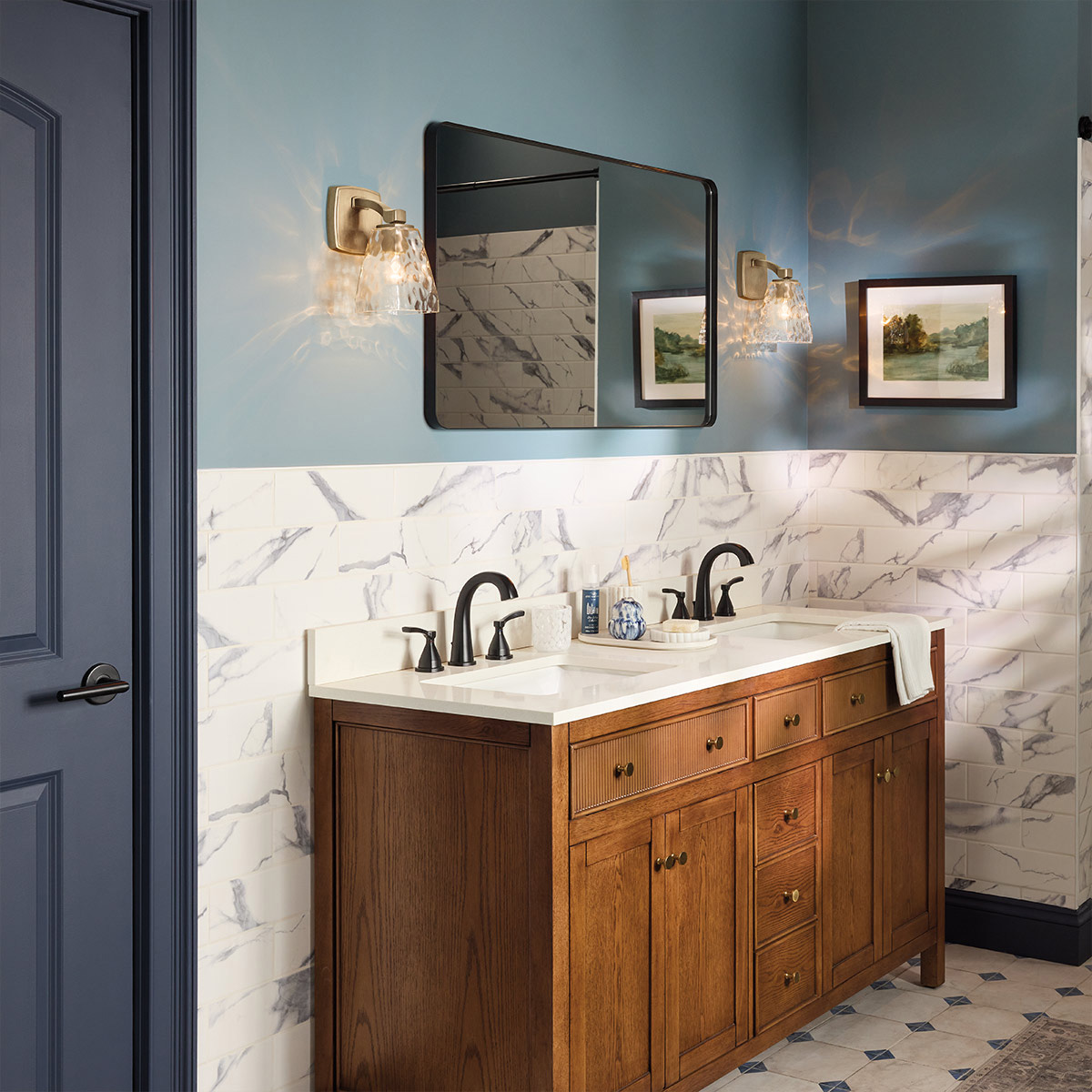 Blythefield Hamptons Wall Light Champagne Bronze Blythefield Hamptons Wall Light Champagne Bronze — in situ view