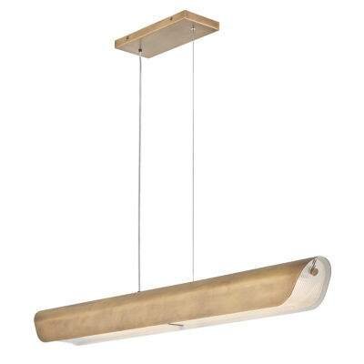 Bowden Row Contemporary Linear Pendant Heritage Brass