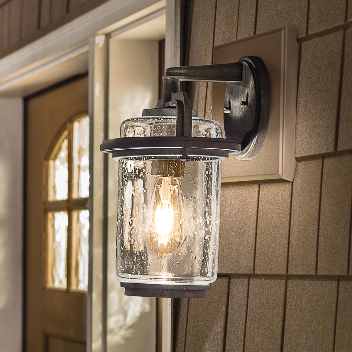 Brackenfell Traditional Outdoor Wall Lantern Weathered Zinc Brackenfell Traditional Outdoor Wall Lantern Weathered Zinc — in situ view