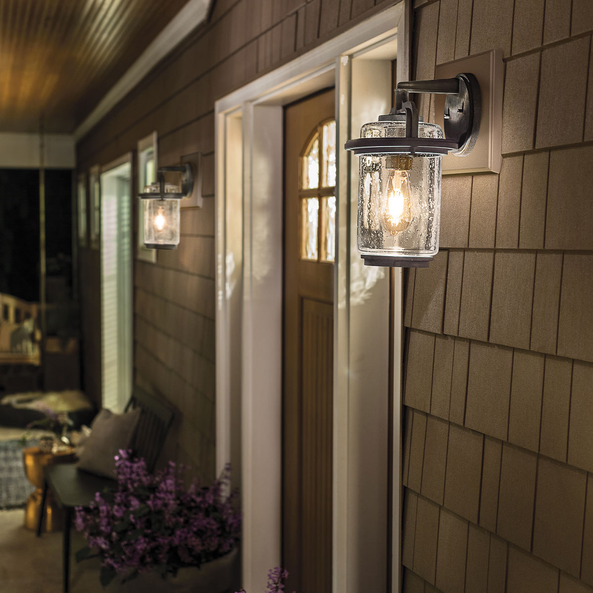 Brackenfell Traditional Outdoor Wall Lantern Weathered Zinc Brackenfell Traditional Outdoor Wall Lantern Weathered Zinc — in situ view