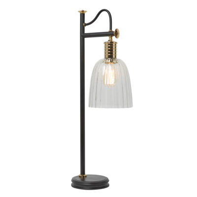 Brackenfield Industrial Table Lamp in Black and Polished Brass