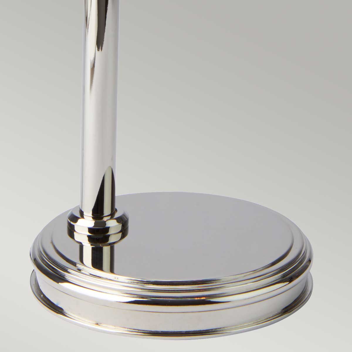 Brackenfield Industrial Table Lamp in Polished Nickel with Ribbed Glass Shade Brackenfield Industrial Table Lamp in Polished Nickel with Ribbed Glass Shade — detail view