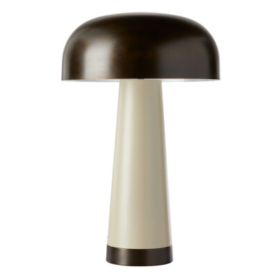 Brackenmoor Mushroom Table Lamp in English Bronze and Taupe