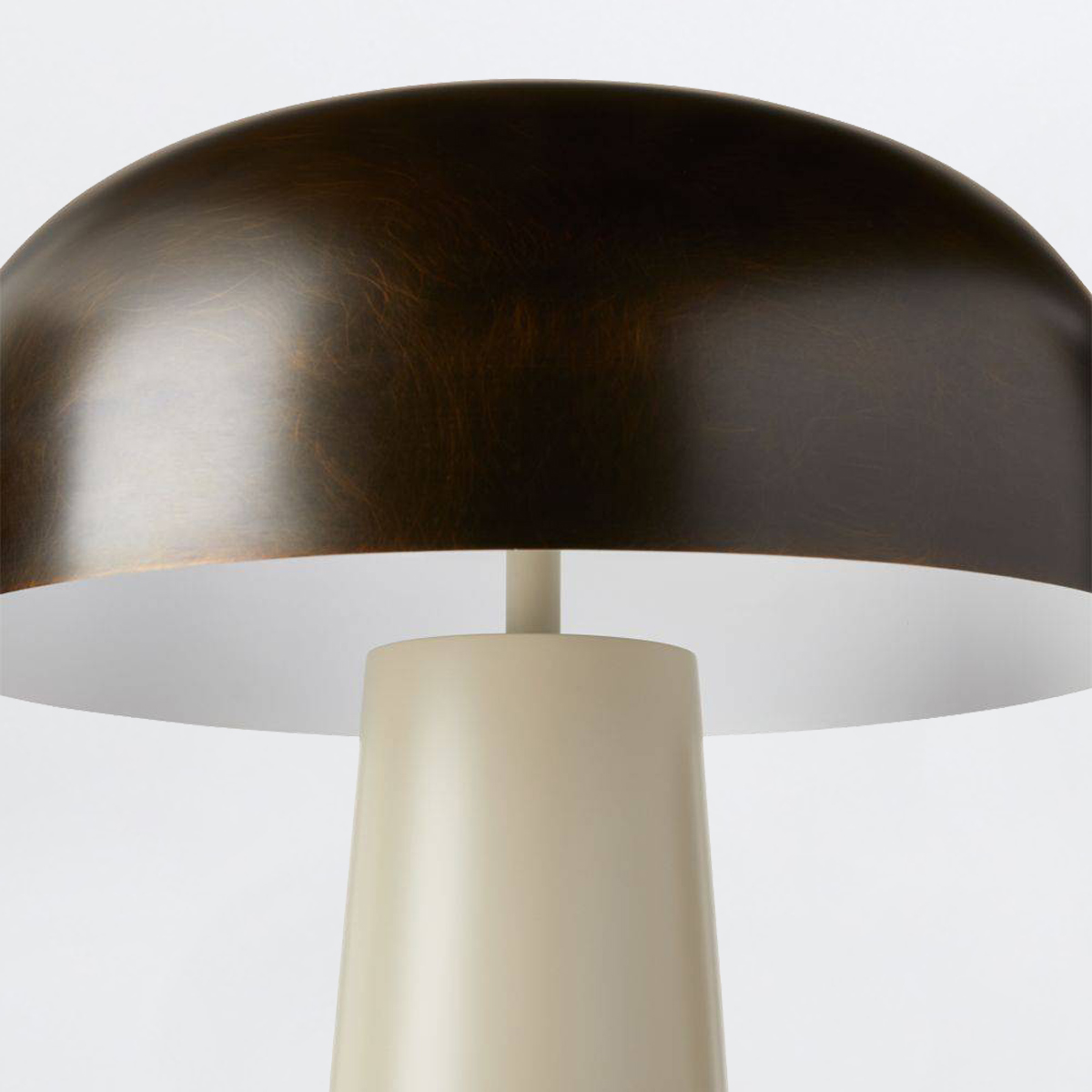 Brackenmoor Mushroom Table Lamp in English Bronze and Taupe Brackenmoor Mushroom Table Lamp in English Bronze and Taupe — detail view