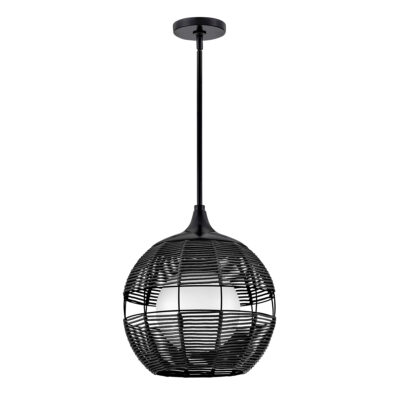 Brackenwood Coastal Woven Outdoor Pendant Black
