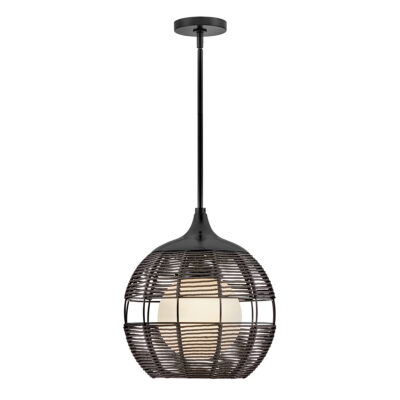 Brackenwood Coastal Woven Outdoor Pendant Black