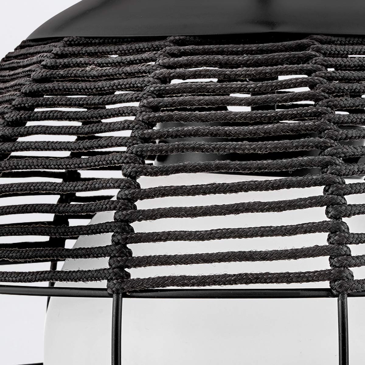 Brackenwood Coastal Woven Outdoor Pendant Black — detail view