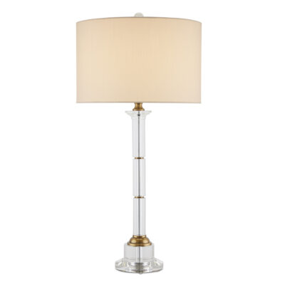Braemar Hollow French Provincial Table Lamp Clear Crystal Antique Brass