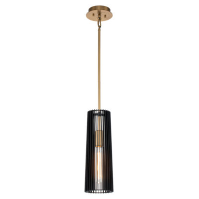 Braemount Retro Modern Pendant Black & Natural Brass