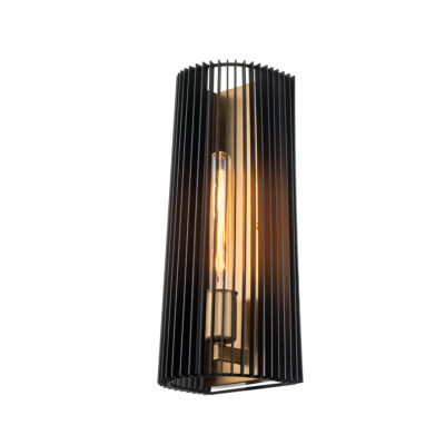 Braemount Retro Modern Wall Light Black & Natural Brass