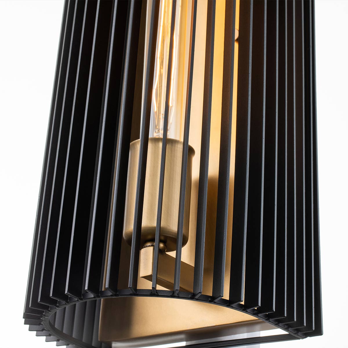 Braemount Retro Modern Wall Light Black & Natural Brass Braemount Retro Modern Wall Light Black & Natural Brass — detail view