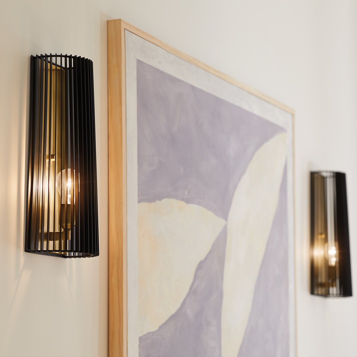 Braemount Retro Modern Wall Light Black & Natural Brass Braemount Retro Modern Wall Light Black & Natural Brass — in situ view