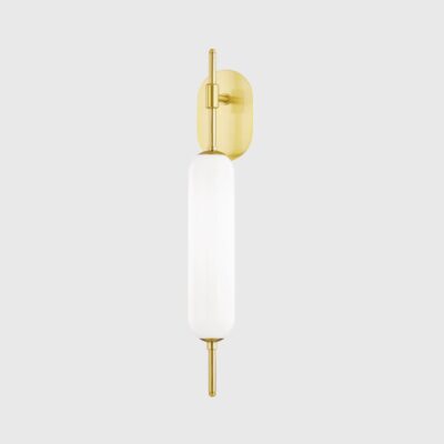 Brambleton Contemporary Capsule Wall Light Aged Brass and Opal