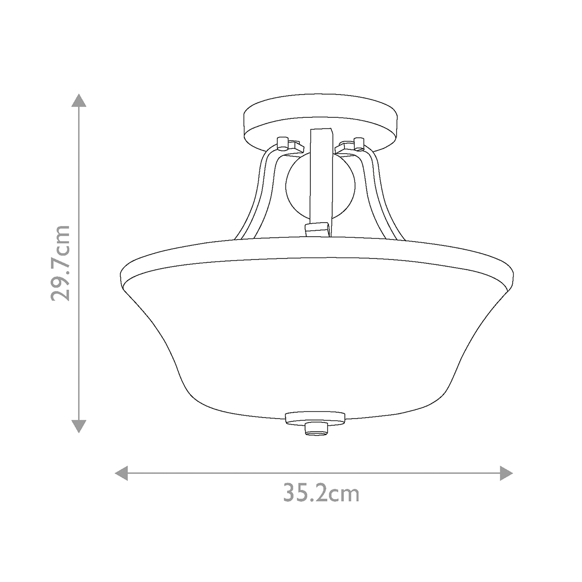 Bramhurst Hamptons Ceiling Semi-Flush Satin Nickel Bramhurst Hamptons Ceiling Semi-Flush Satin Nickel