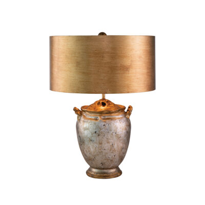 Bramwell French Provincial Urn Table Lamp Antiqued Silver With Gold Leaf