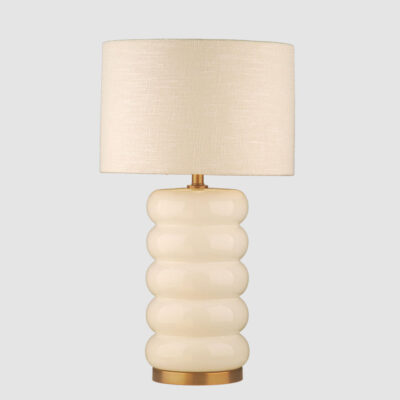 Branfield Hamptons Ribbed Ceramic Table Lamp Ivory