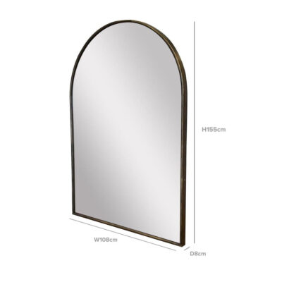Brassington Arch French Provincial Arched Mirror Brass Frame